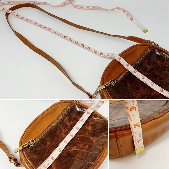 Vintage L.J. Simone Croc Embossed Leather Crossbody Bag - Picture 8 of 8